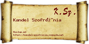 Kandel Szofrónia névjegykártya